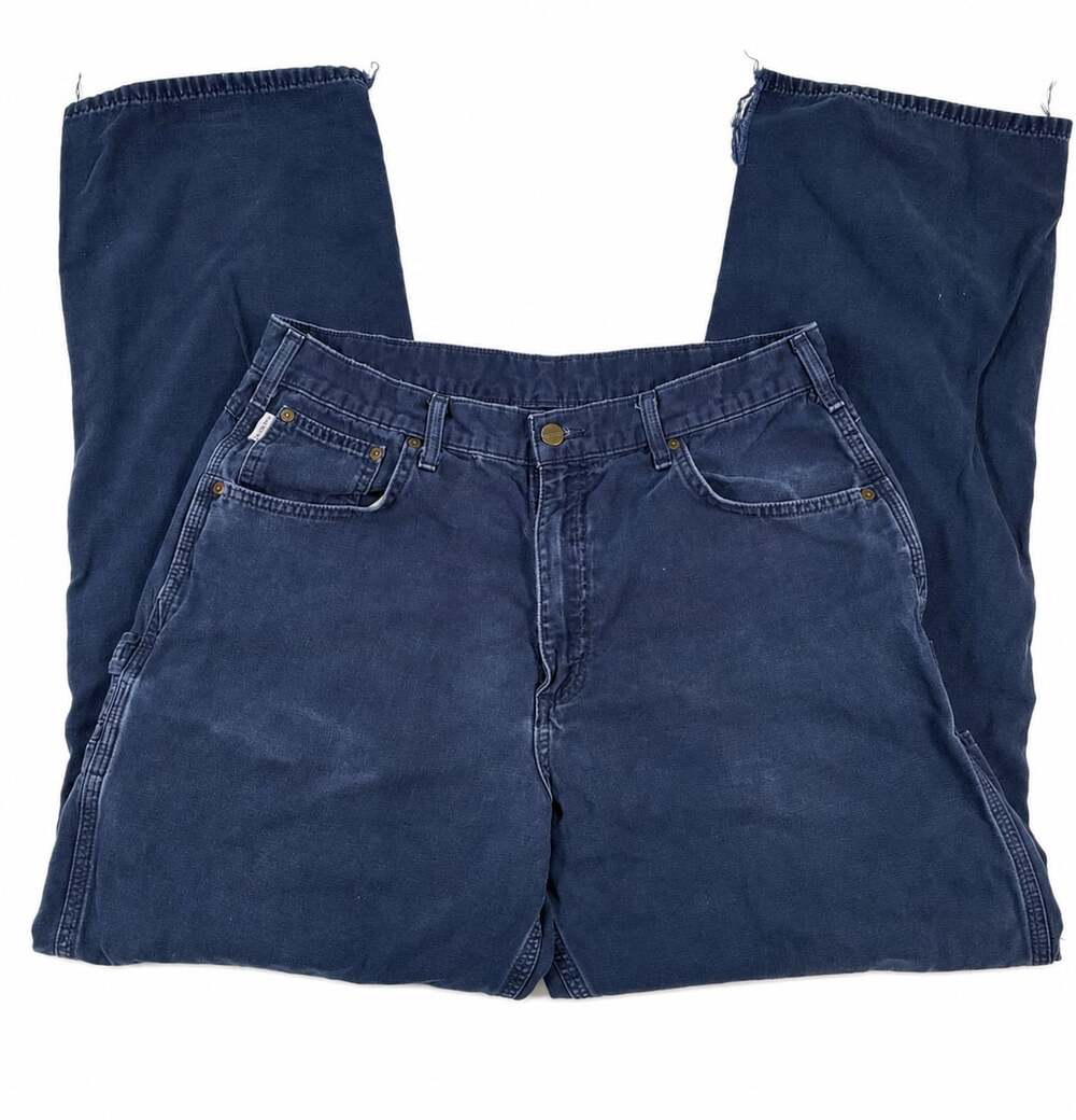 Carhartt B159 NVY Loose Fit Canvas Carpenter Pants Navy 36x34 Work Wear